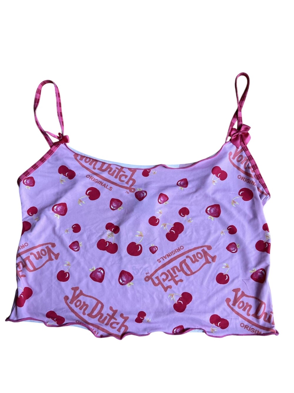Von Dutch Tank Womens XS Pink Camisole Scoop Neck Adjustable Strap Stretch